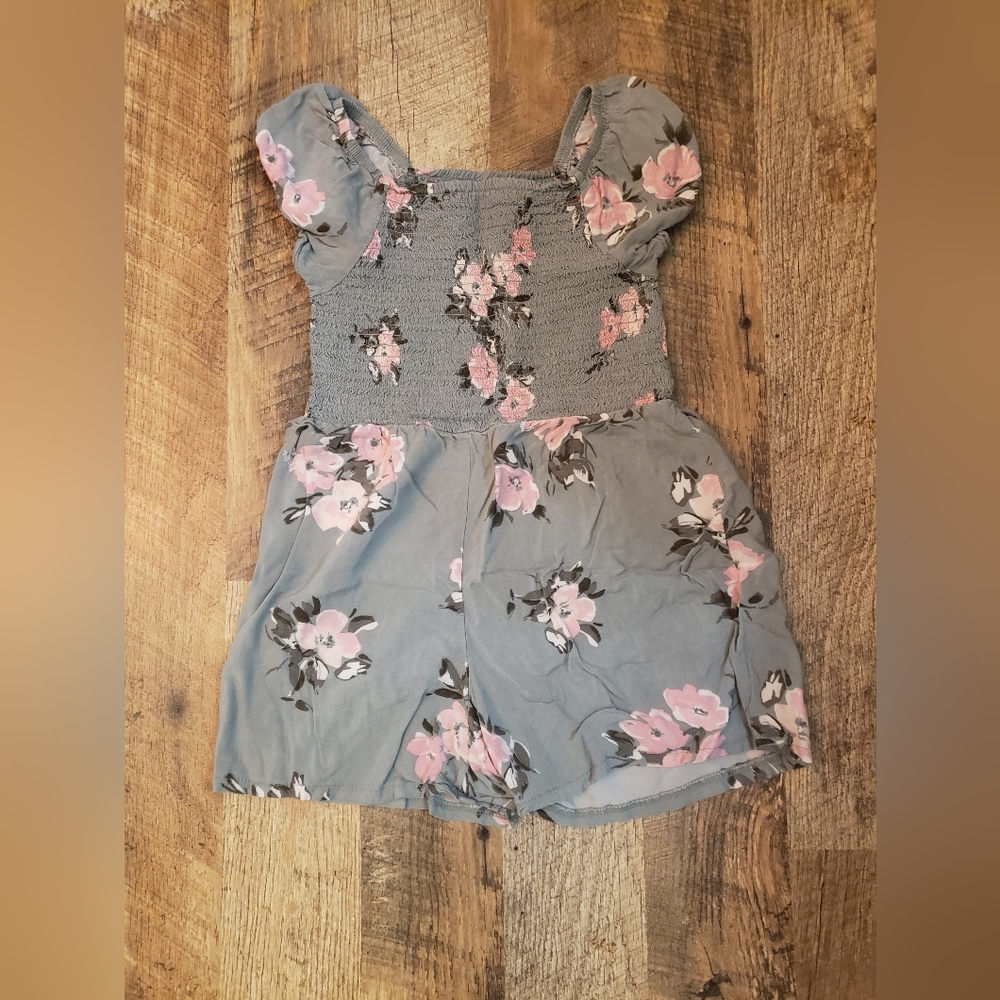 Place Blue and Pink Smocked Ruffled Jumpsuit